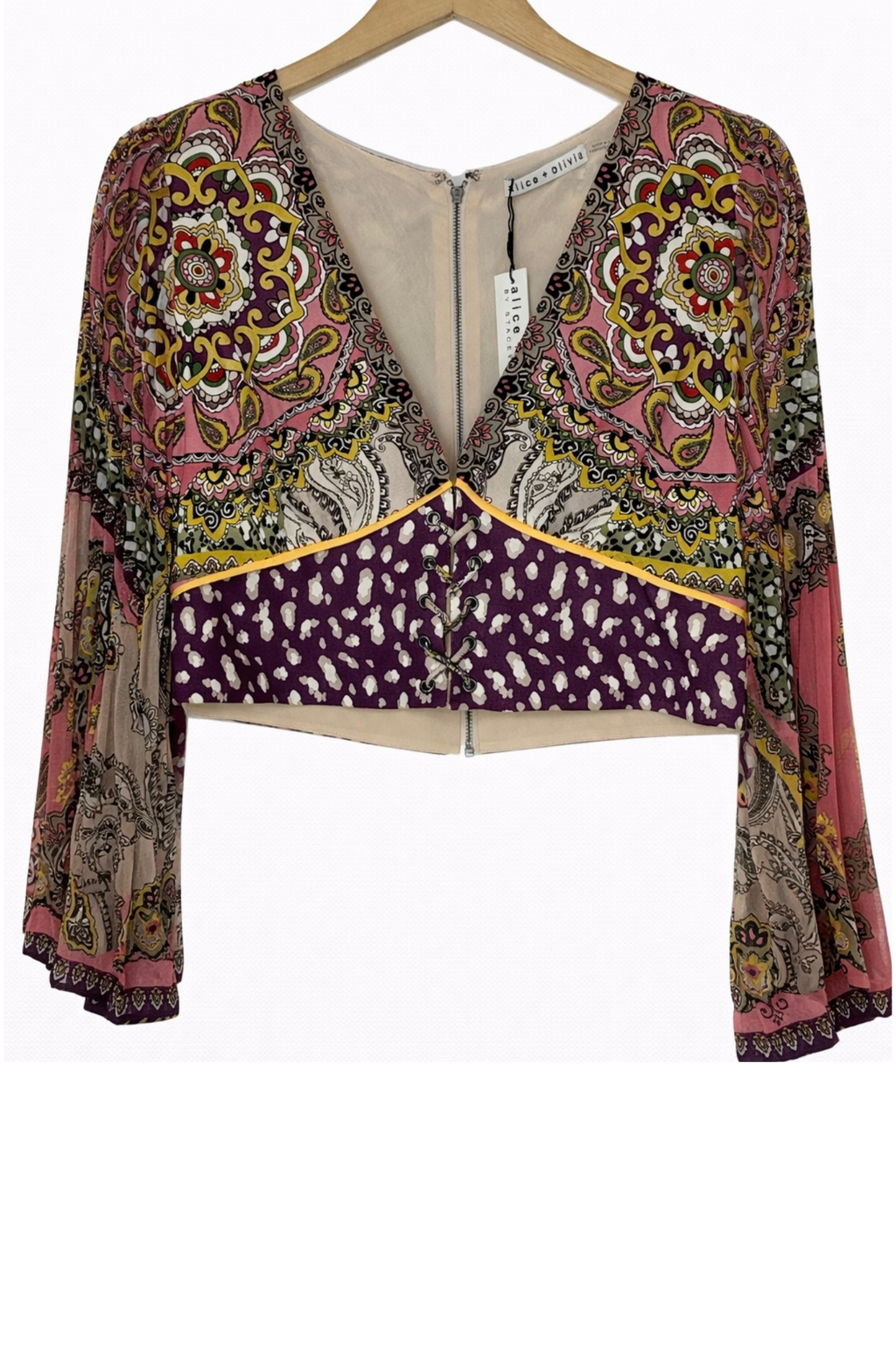 Pre-Owned Alice + Olivia- Pink and Purple Multi- Top- Sz 8