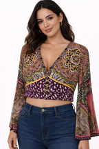 Pre-Owned Alice + Olivia- Pink and Purple Multi- Top- Sz 8