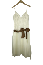 Pre-Owned ABS Evening by Allen Schwartz- White- Dress- Sz 8