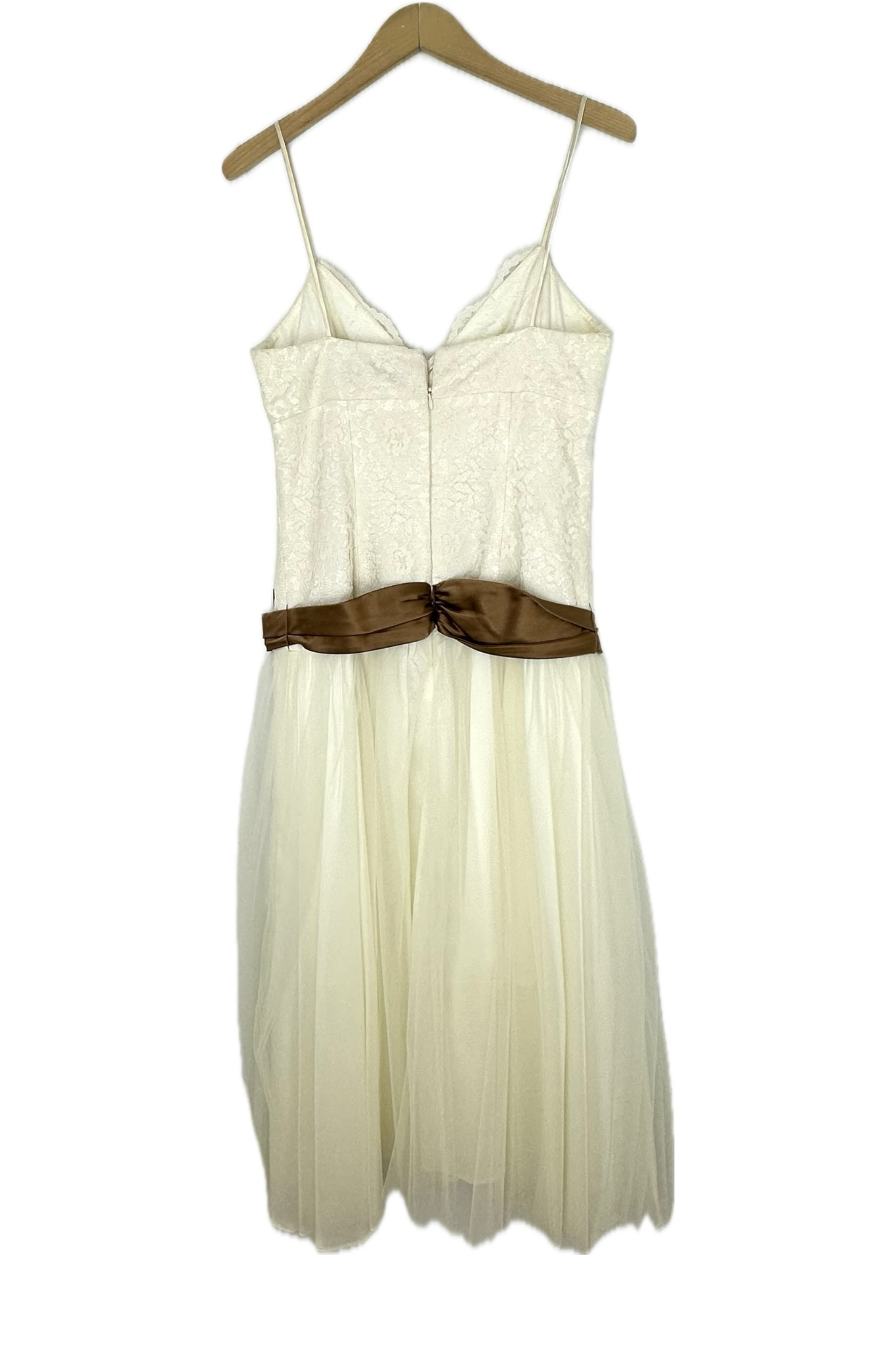 Pre-Owned ABS Evening by Allen Schwartz- White- Dress- Sz 8