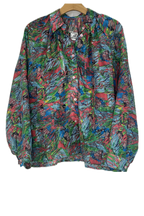 Pre-Owned Anntian-Pink and Blue Multi-Blouse- Sz S