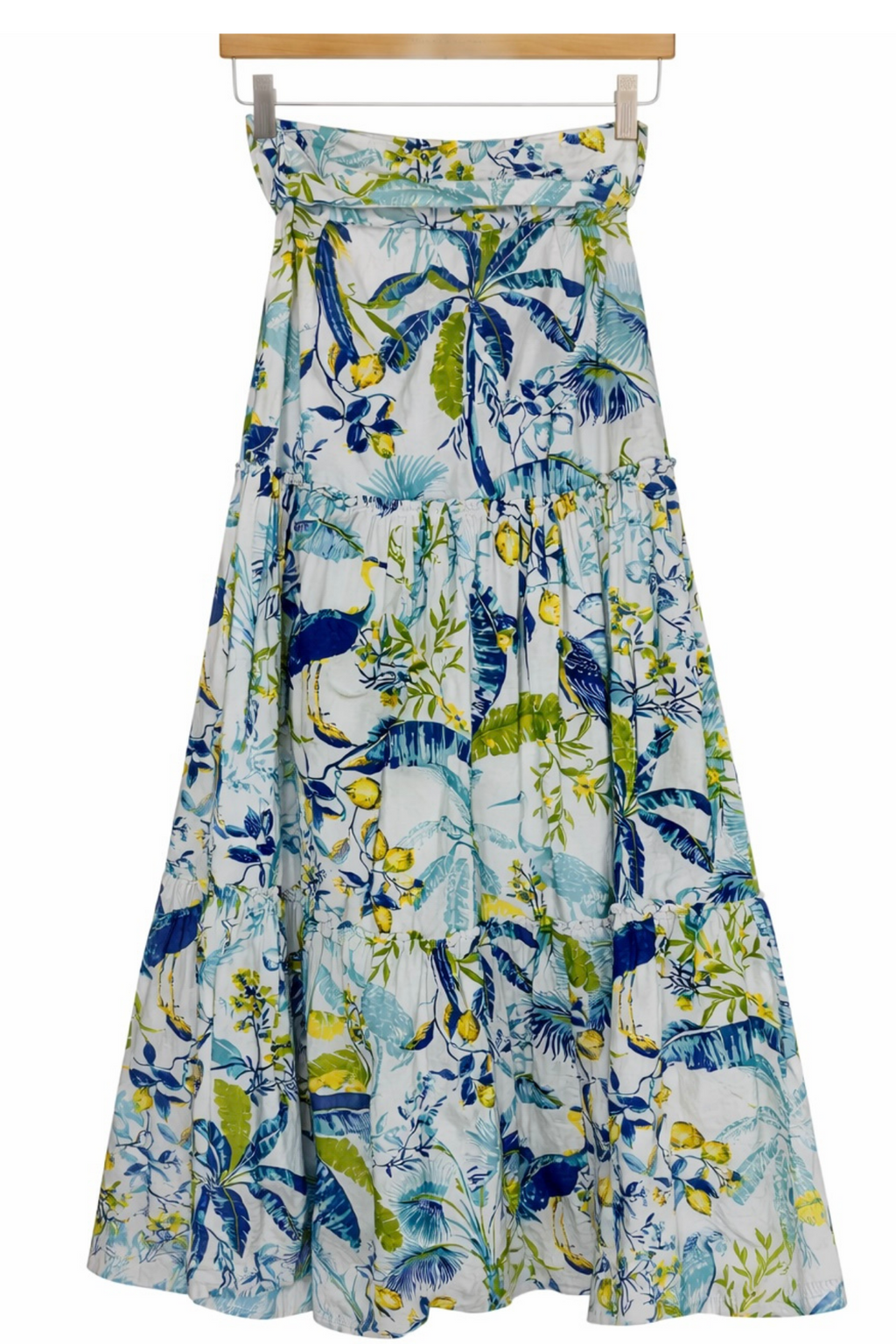 Pre-Owned Banjanan- White and Multi Print- Skirt- Sz S