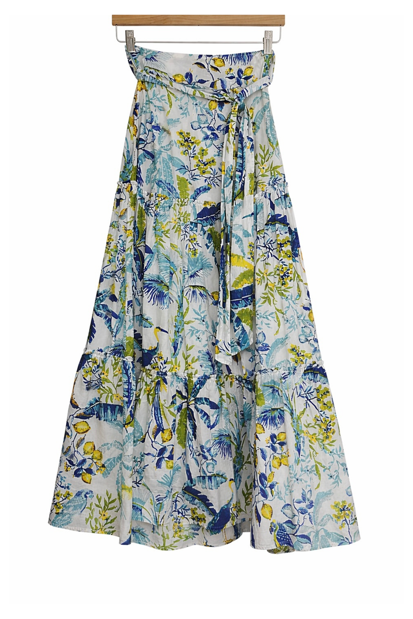 Pre-Owned Banjanan- White and Multi Print- Skirt- Sz S