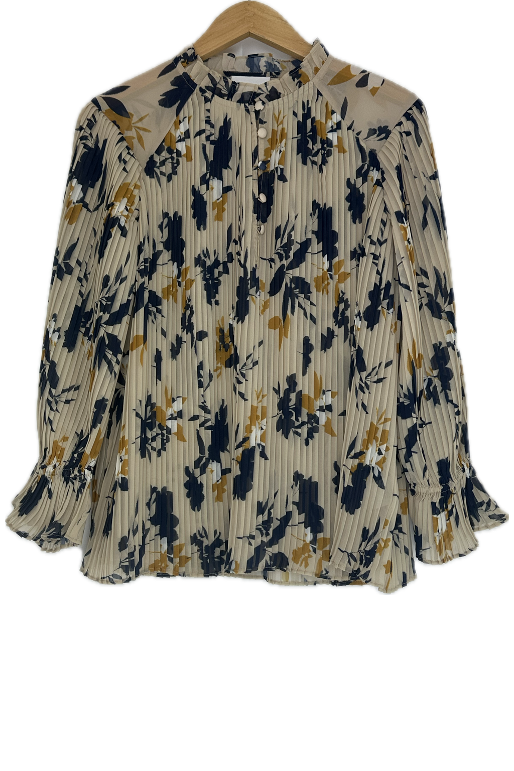 Pre-Owned Christy Lynn- Beige Multi- Blouse- Sz S