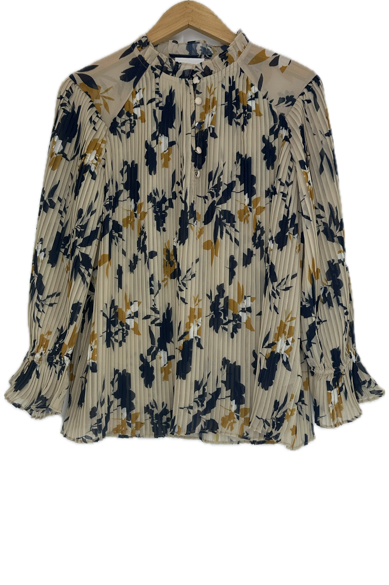 Pre-Owned Christy Lynn- Beige Multi- Blouse- Sz S