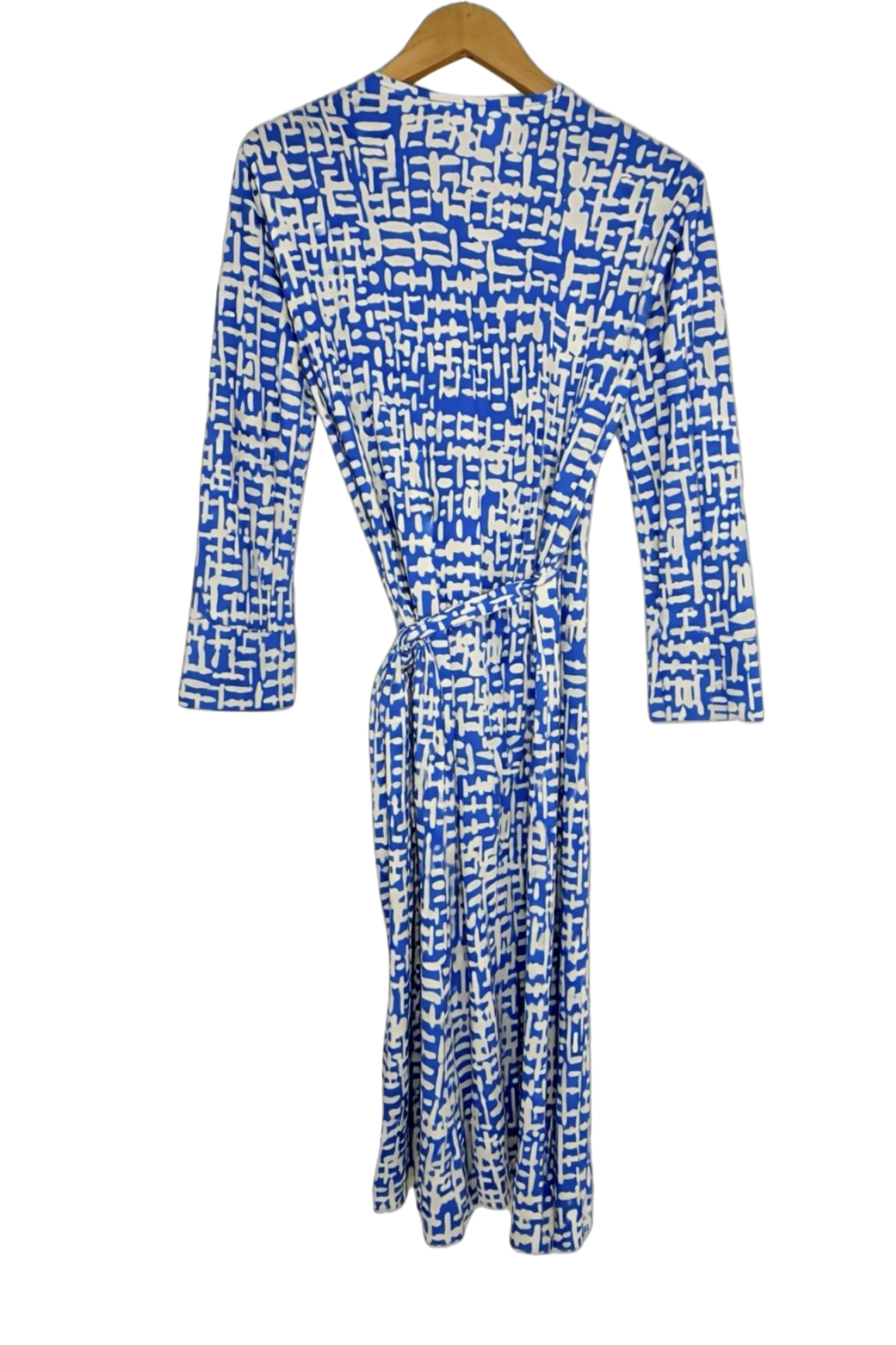 Pre-Owned Diane von Furstenberg- Blue/White- Dress- Sz 12 Revolver Boutique Pre-Owned Diane von Furstenberg- Blue/White- Dress- Sz 12 Revolver Boutique