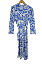 Pre-Owned Diane von Furstenberg- Blue/White- Dress- Sz 12