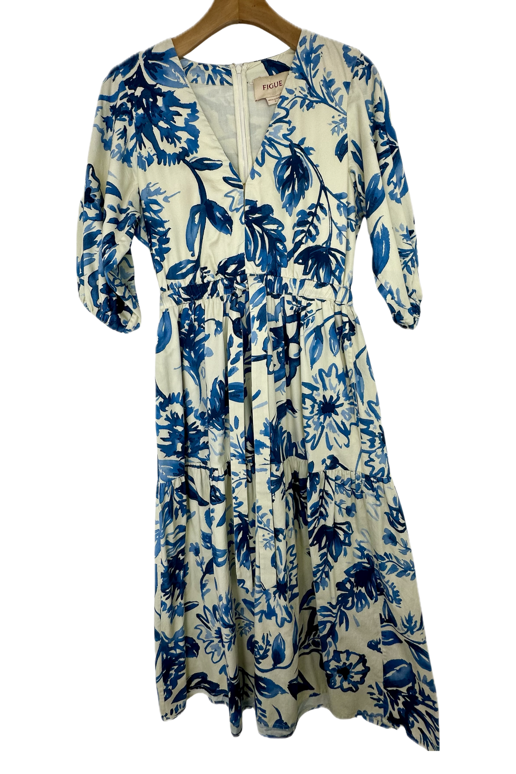 Pre-Owned Figue- White/Blue- Dress- Sz 2