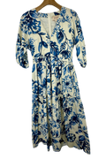 Pre-Owned Figue- White/Blue- Dress- Sz 2