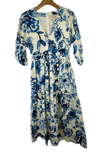 Pre-Owned Figue- White/Blue- Dress- Sz 2