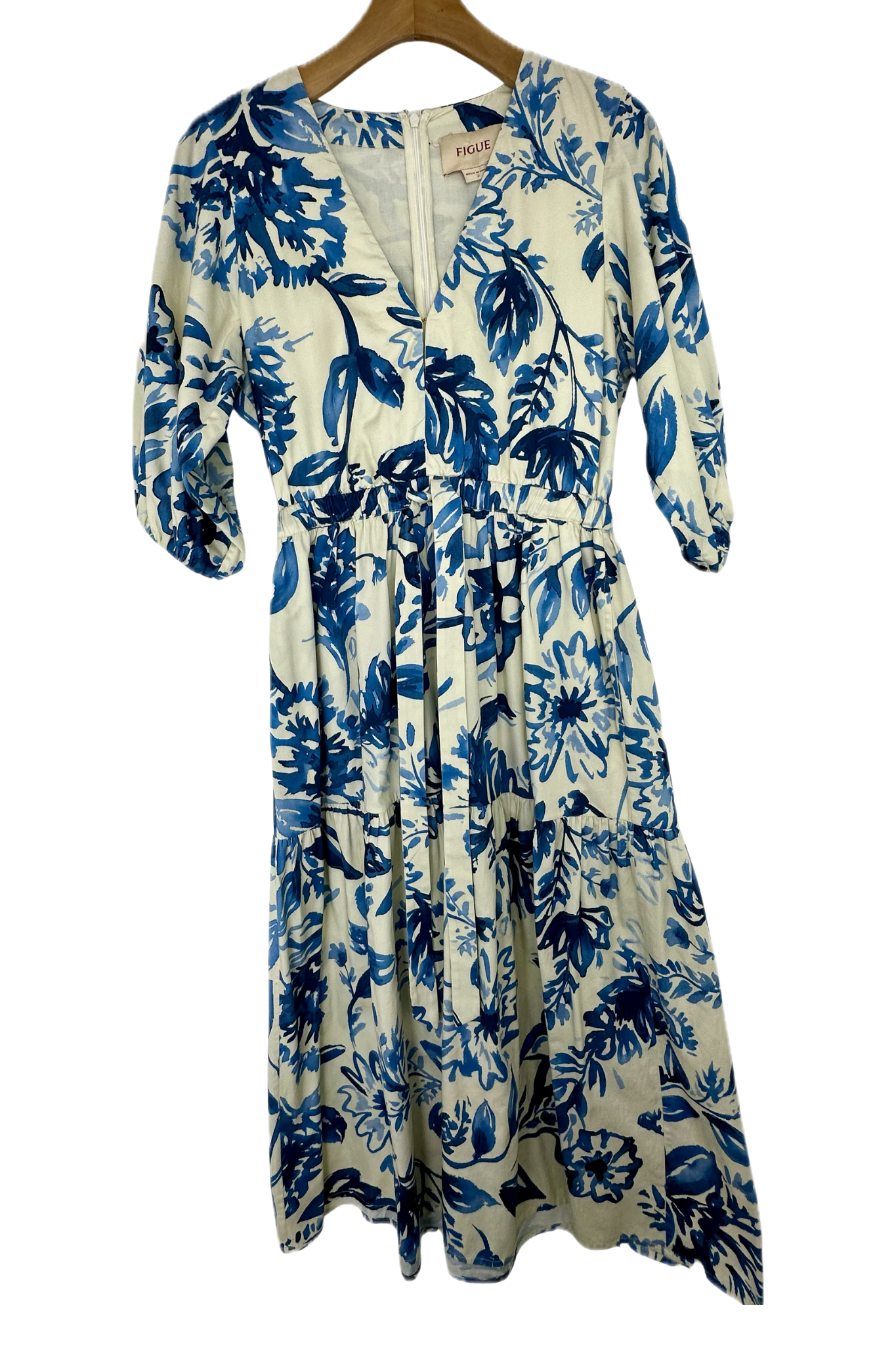 Pre-Owned Figue- White/Blue- Dress- Sz 2