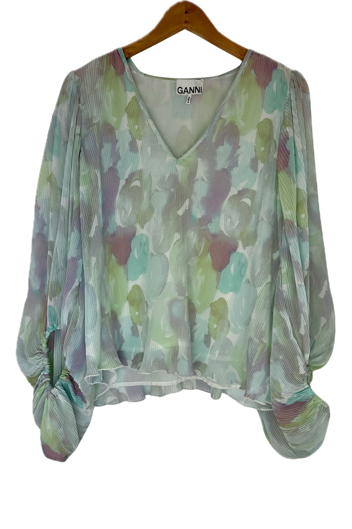 Pre-Owned Ganni- Blue- Blouse- Sz 36
