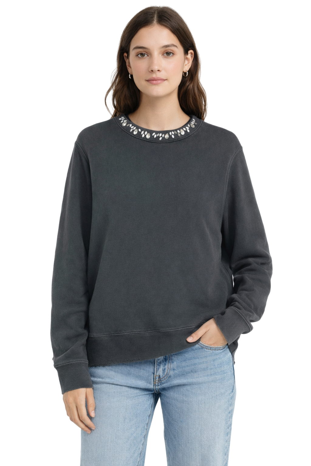 Pre-Owned Golden Goose- Dark Gray- Embellished Crewneck- Sz M