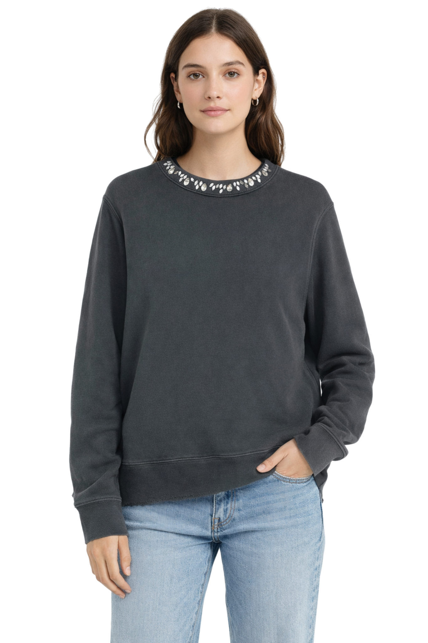 Pre-Owned Golden Goose- Dark Gray- Embellished Crewneck- Sz M