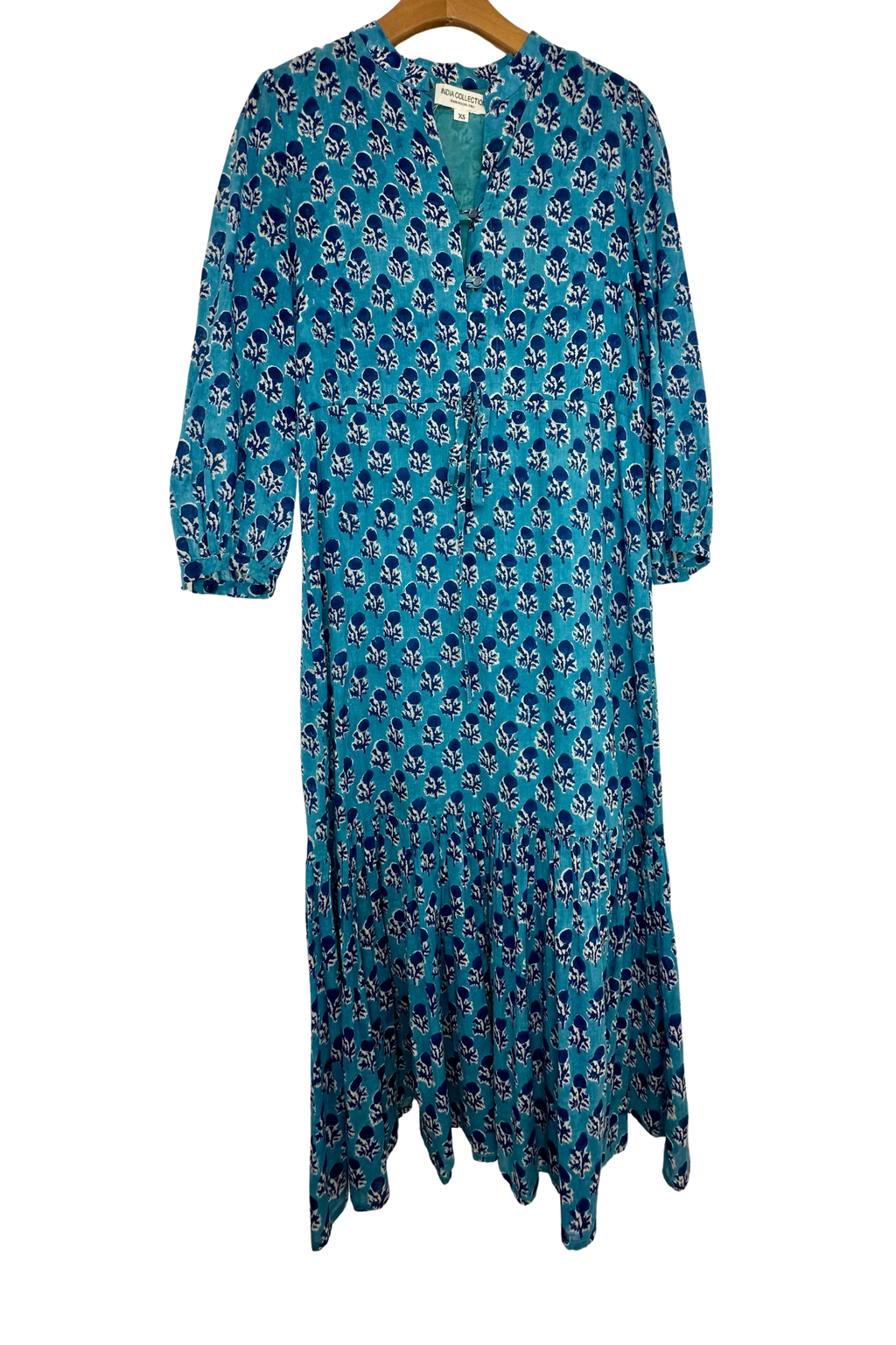 Pre-Owned India Collection by Emerson Fry- Blue- Dress- Sz XS
