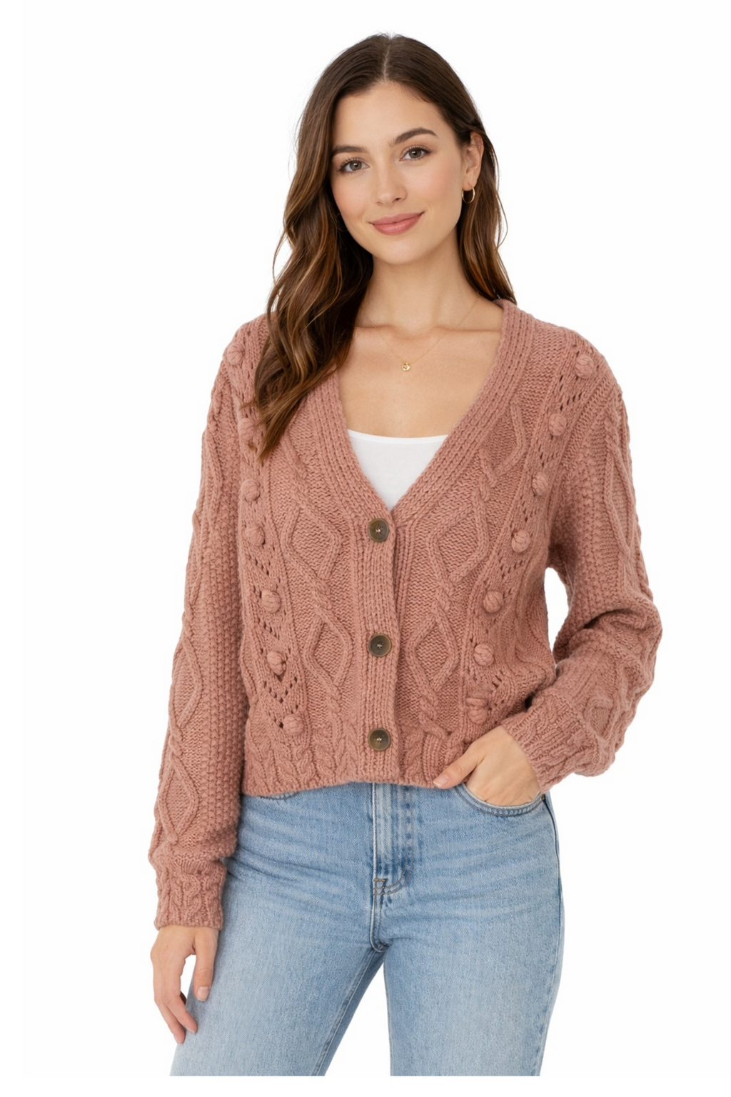 Pre-Owned Louise Misha- Pink- Cardigan- Sz S