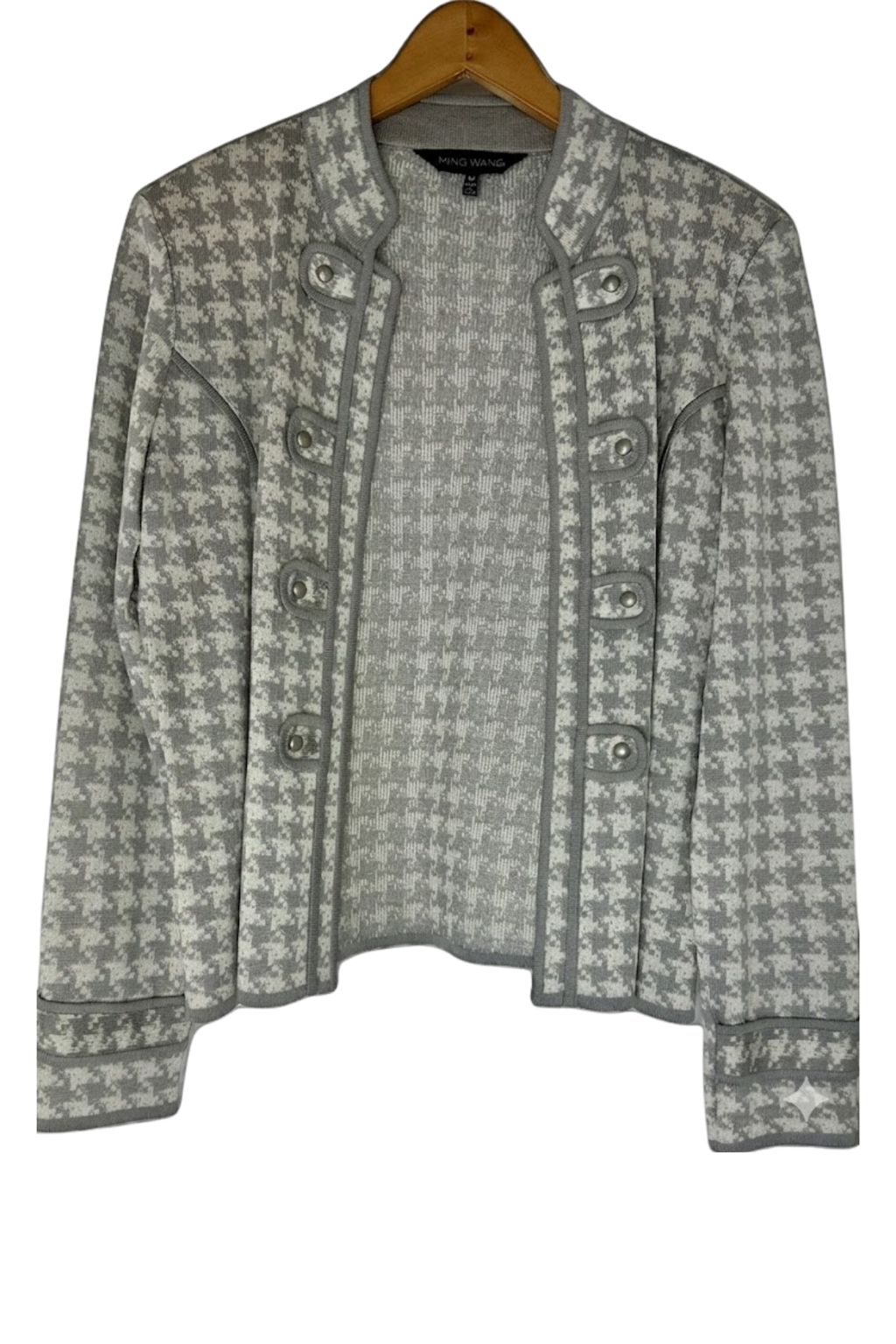 Pre-Owned Ming Wang- White/Gray- Cardigan- Sz M