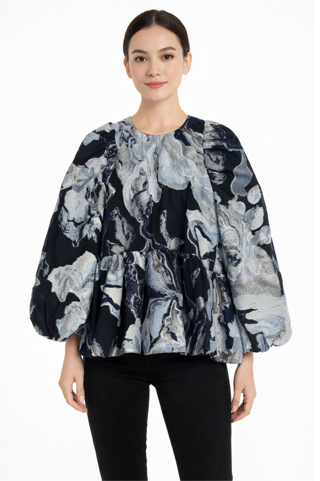 Pre-Owned Stine Goya - Black and Blue Multi- Blouse- Sz XS