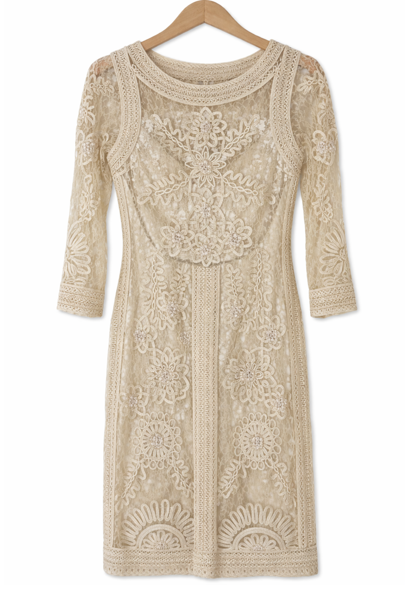Pre-Owned Sue Wong Nocturne- Beige- Dress- Sz 12