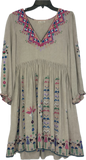 Ulla Johnson- Beige and Multi- Dress- Sz M