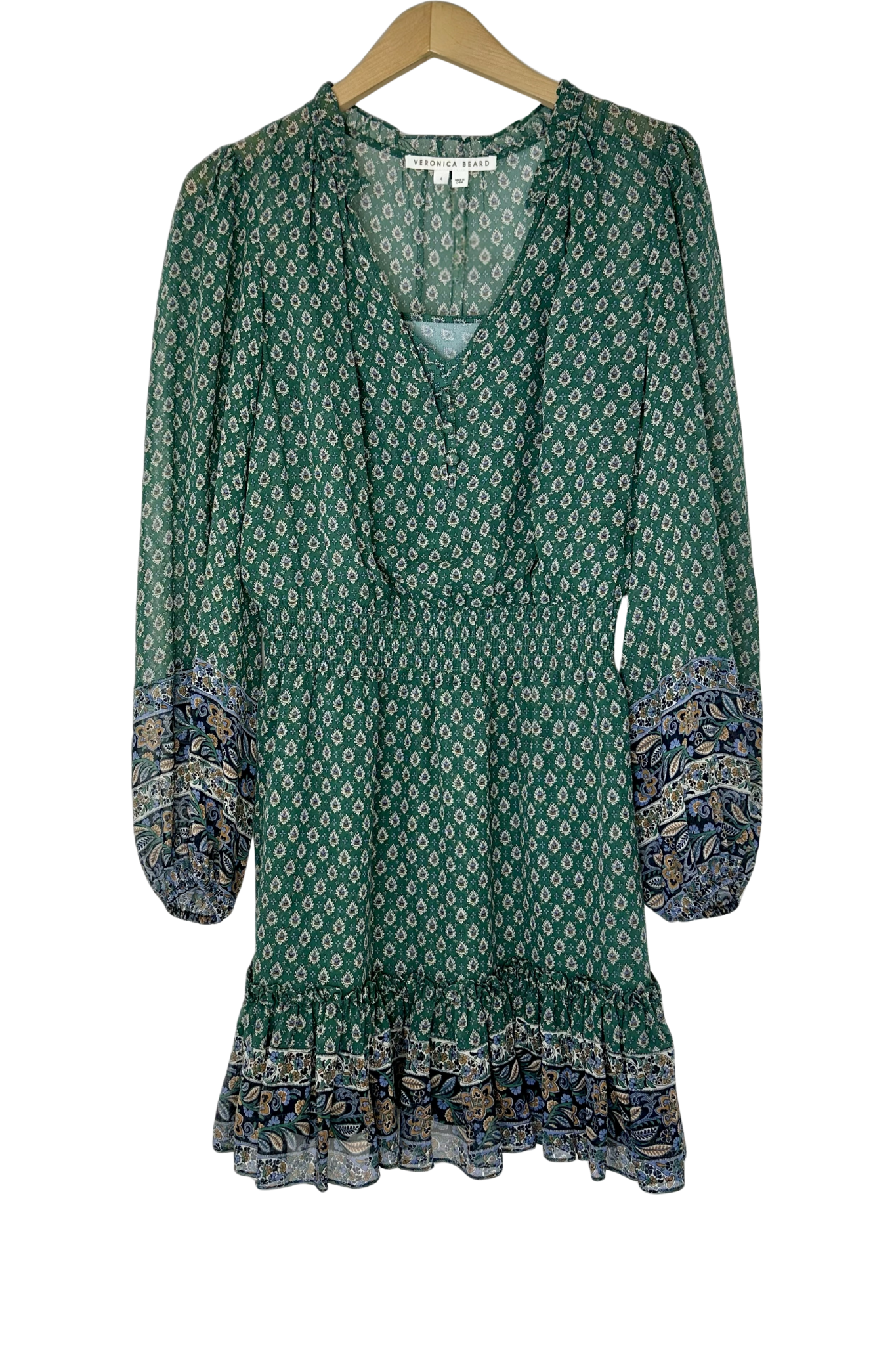 Pre-Owned Veronica Beard- Green- Dress- Sz 4 Pre-Owned Veronica Beard- Green- Dress- Sz 4