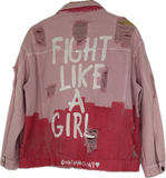 Wren + Glory- Pink- Distressed Denim Jacket- Sz S