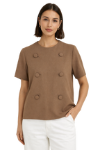 Pre-Owned Yune Ho- Brown- Blouse- Sz S