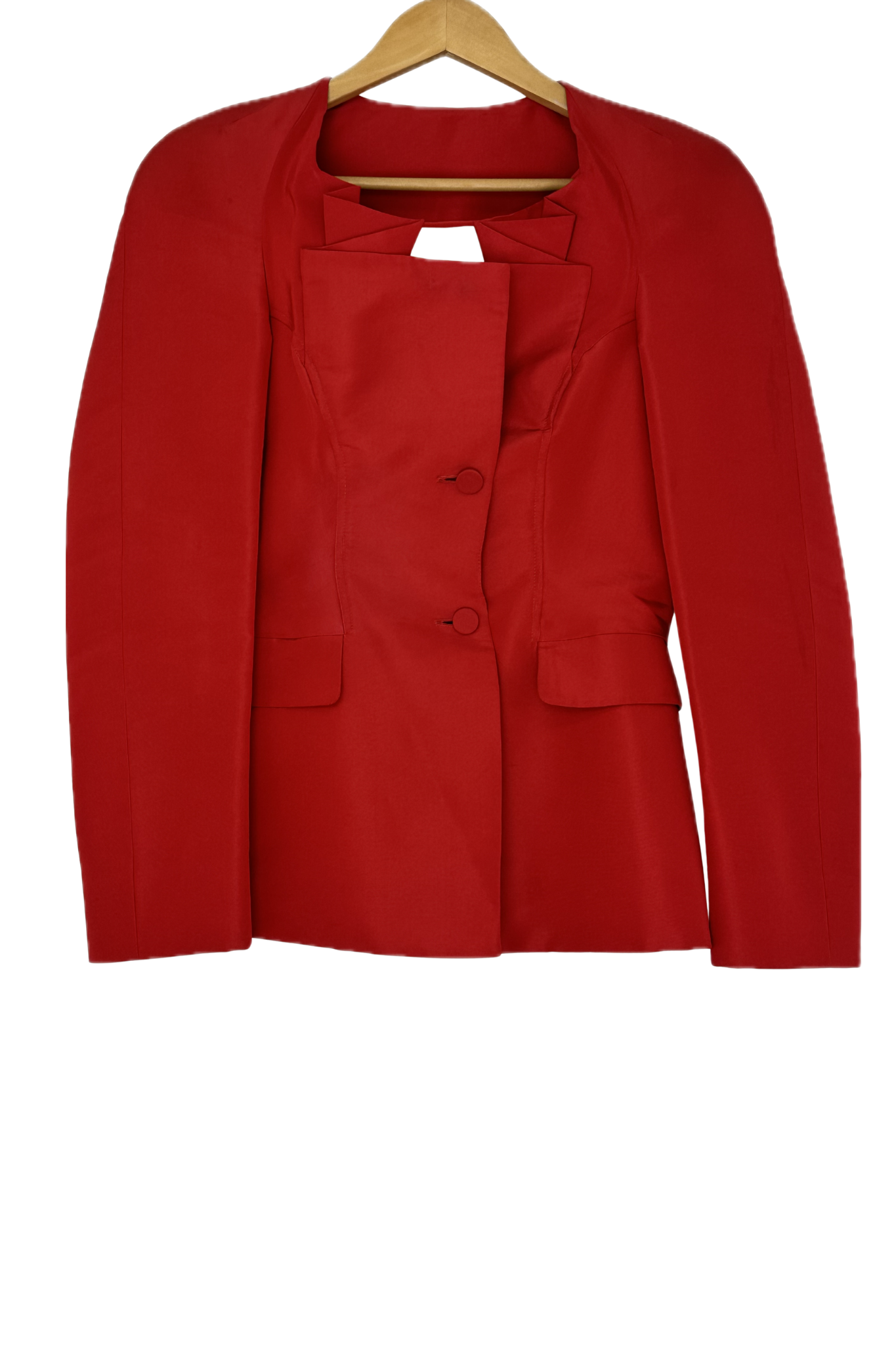 Pre-Owned Zac Posen- Red- Skirt Suit- Sz 8