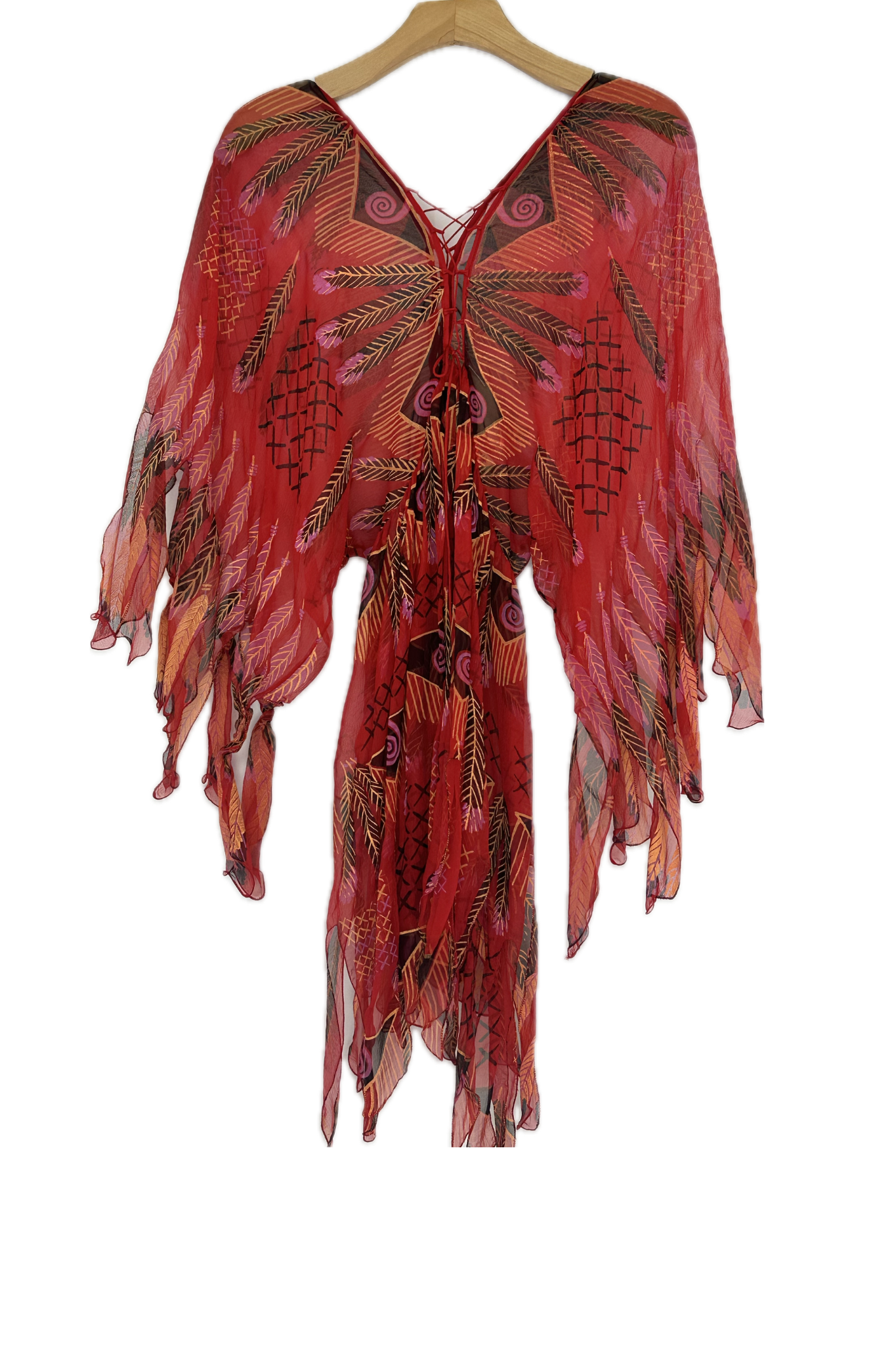 Pre-Owned Zandra Rhodes London- Red- Dress- Sz 10