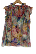 Pre-Owned Zimmerman- Multi Floral Print- Two Piece Blouse-Sz 2